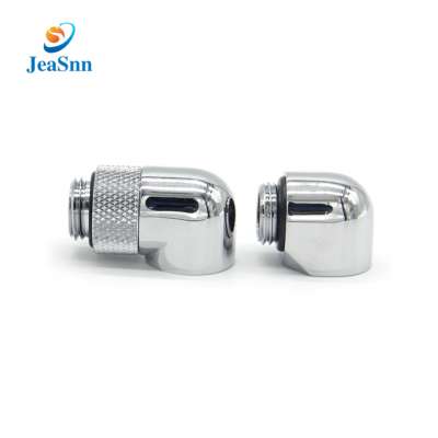 Customized computer 90 degree hand compression fittings nozzle G1/4 thread water cooling fittings